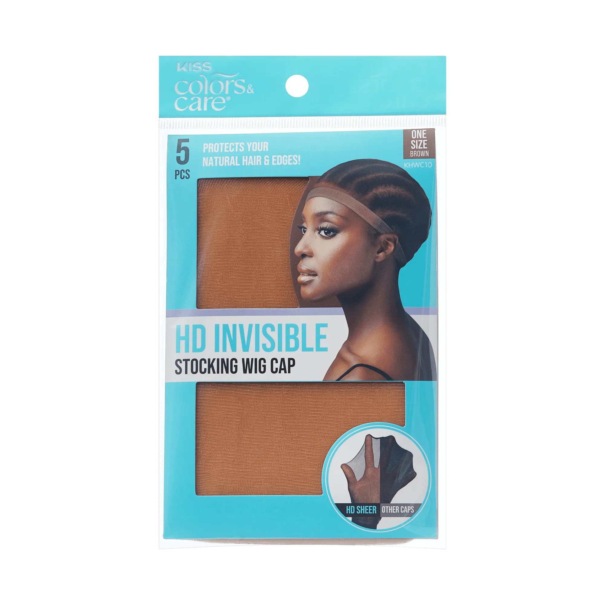 KISS Colors & Care HD Invisible Stocking Wig Cap - Brown