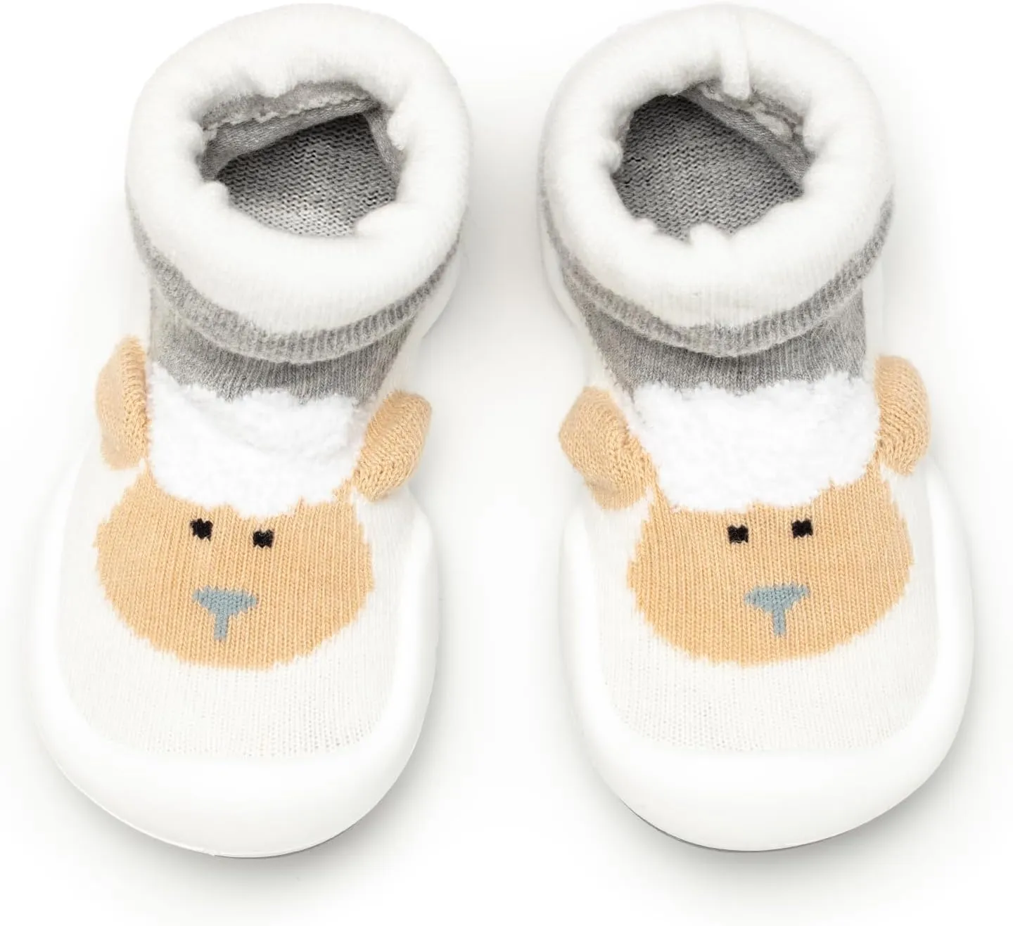 Komuello Animal Toddler Shoes, Breathable, Washable, Non-Slip, Secure Fit, Cotton Socks with Air Pocket Cushion for Indoor and Outdoor Use, Unisex Toddler Shoes for Boys and Girls