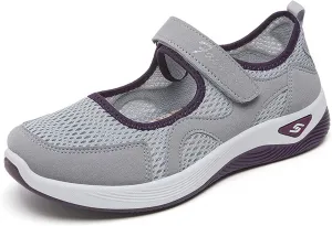 Kubbon Womens Walking Sneakers Woven Orthopedic Breathable Soft Shoes Non-Slip Adjustable Breathable Lightweight Shoes Diabetic-Friendly Wedge Sneaker with Arch Support