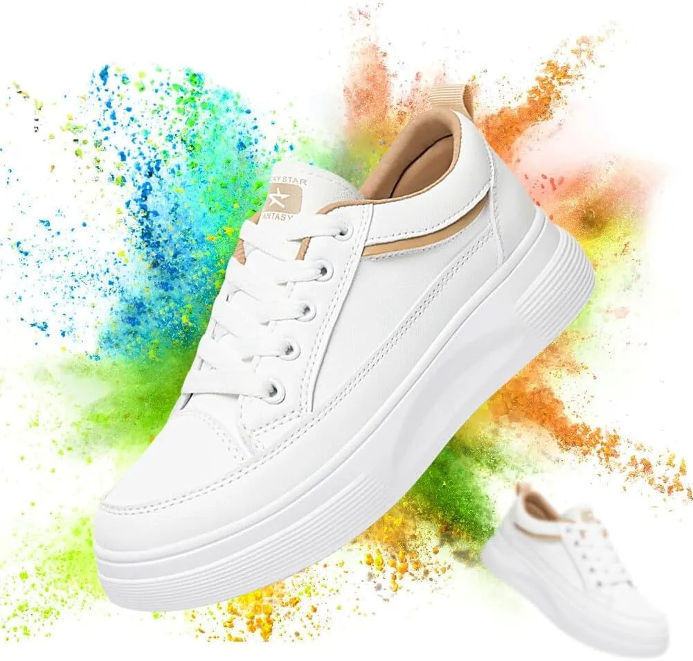 KUNWFNIX Womens Walking Tennis Shoes Slip On Memory Foam Lightweight Casual Sneakers Breathable Tennis Shoes for Gym Travel Work