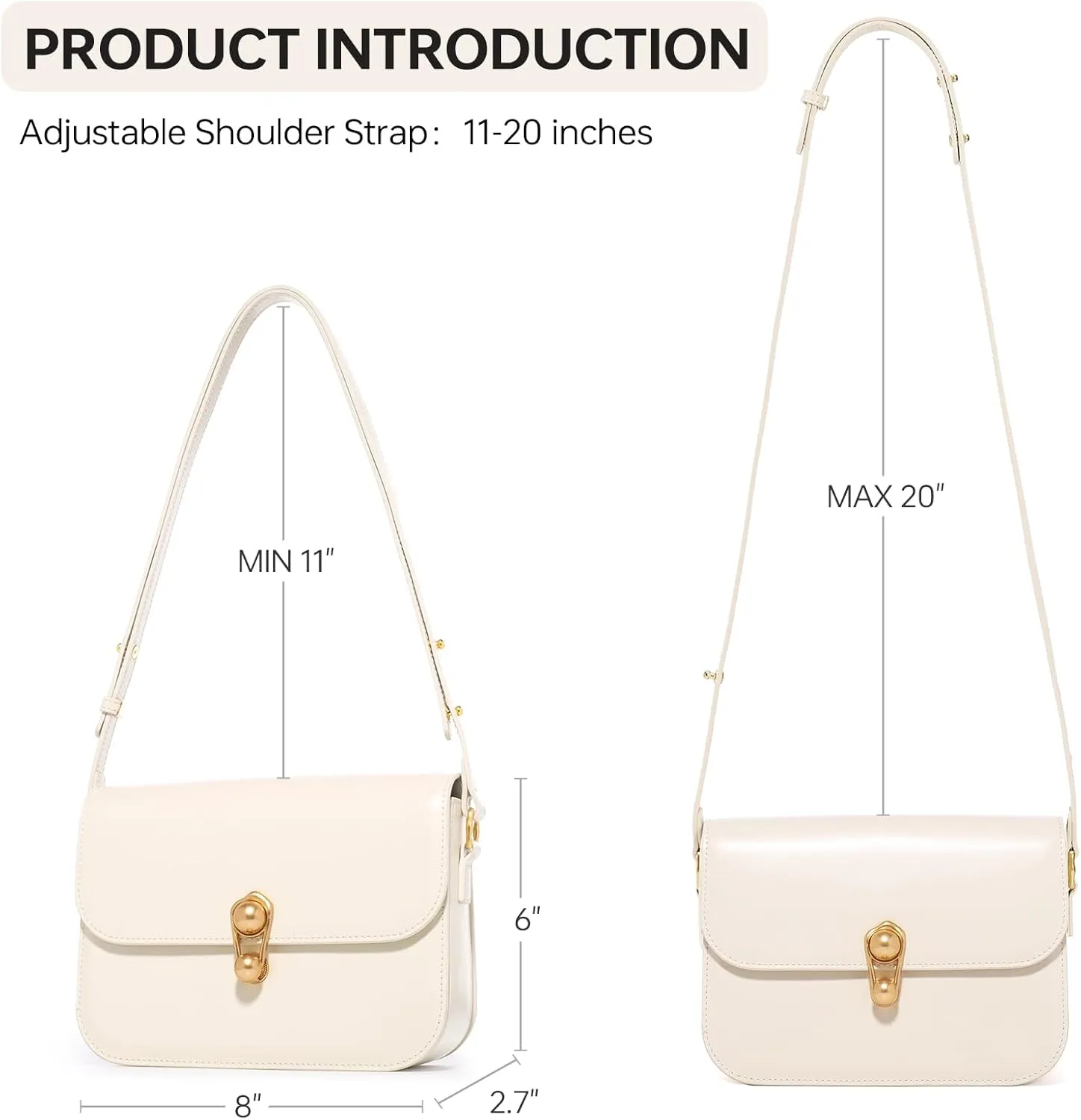 LA'FESTIN Leather Purse Small Bags For Women: Black Shoulder Handbags Crossbody Bag