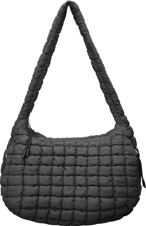 Large Puffer Tote Bag for Women Quilted Crossbody Bag, Hobo Quilted Tote Bag Crossbody Shoulder Handbags Puff Purse
