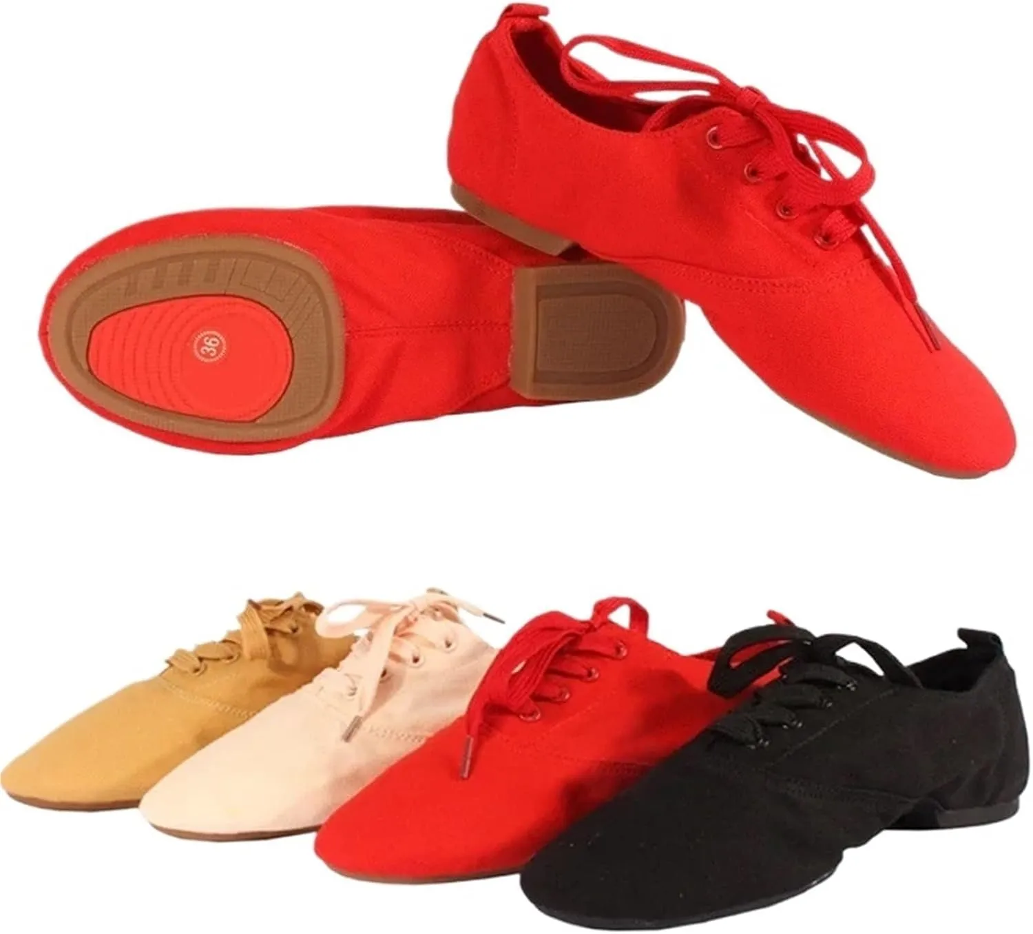 Latin Dance Shoes Man Children Ballet Shoes Kids' Canvas Ballet Shoes Women Men Dance Shoes Tango Latin Modern Jazz Dance Training Footwear(Red Rubber Sole,44)