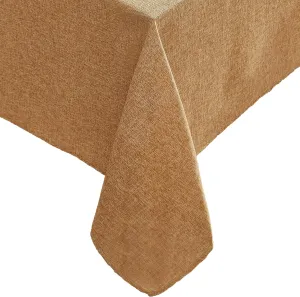 Laura Ashley Harper Luxuriously Smooth Fabric Tablecloth for Formal or Casual Dining, Holiday, Banquet, Wedding or Party, 60" x 120", Gold