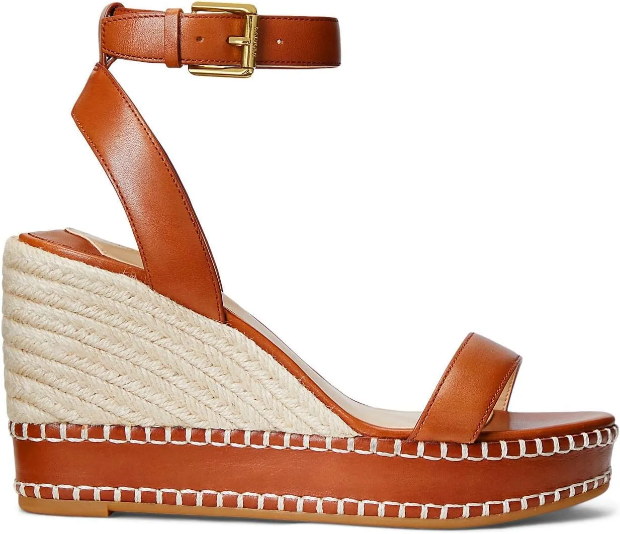 Lauren Ralph Lauren Hilarie Espadrille - Sandals for Women - Smooth Leather Upper - Adjustable Buckle Closure