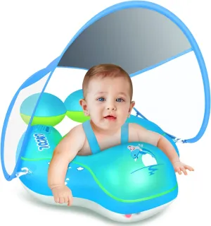 LAYCOL Baby Swimming Float with UPF50  Sun Canopy Baby Floats for Pool No Flip Overbaby Pool for Baby Age of 3-36 Months