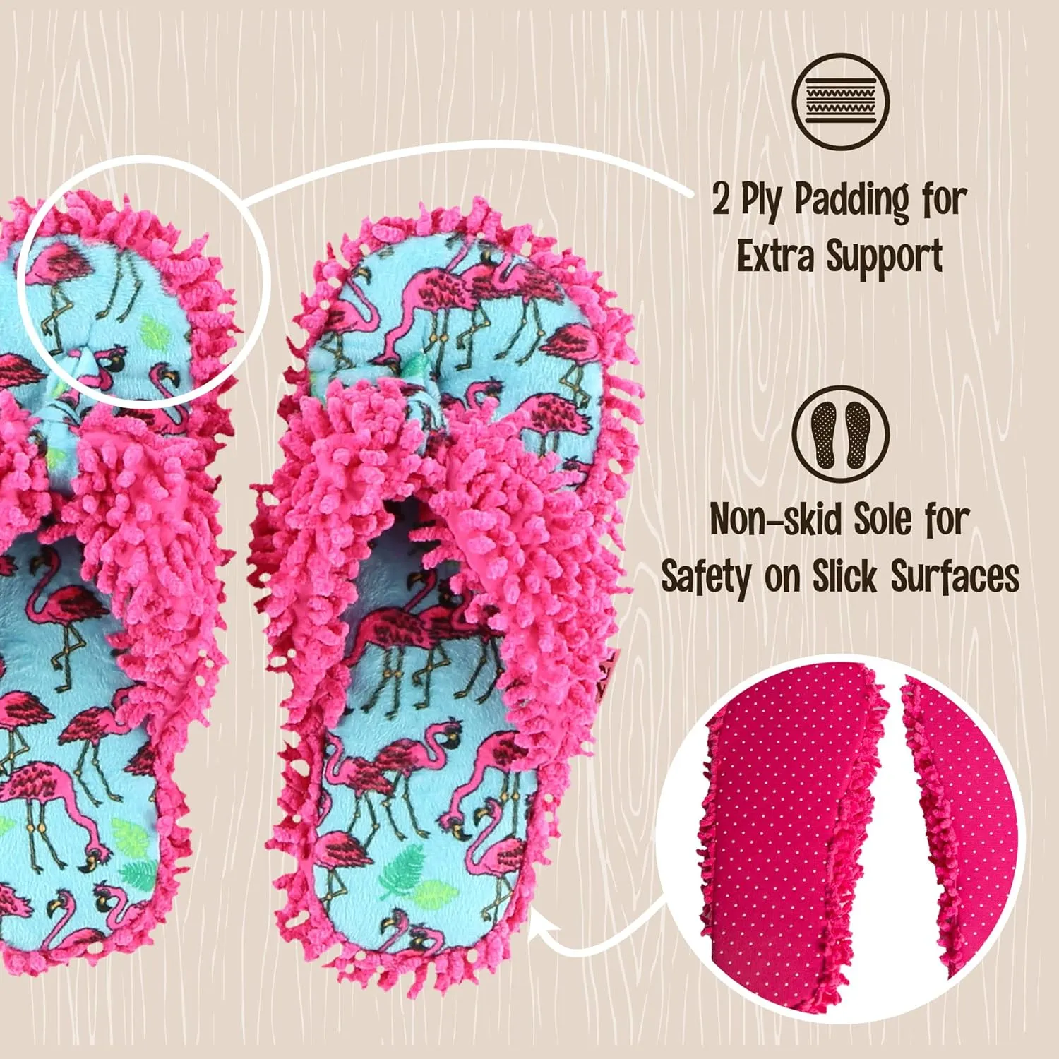 Lazy One Spa Flip-Flop Slippers for Women, Girls' Fuzzy House Slippers