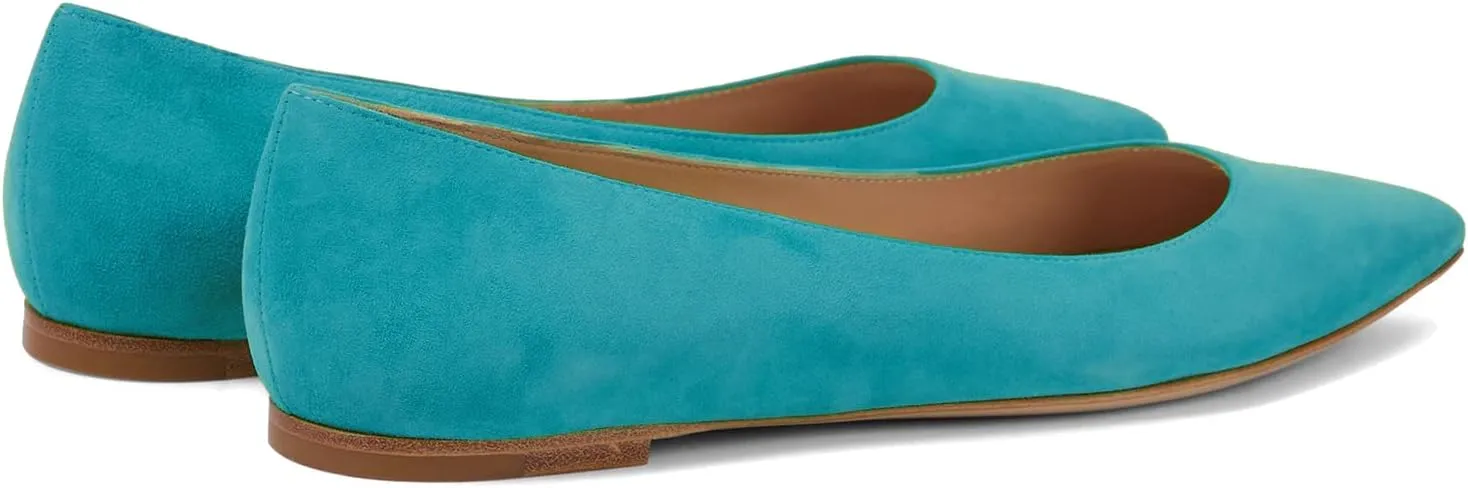 LEHOOR Women Comfortable Ballet Flats Shoes Pointed Closed Toe Slip On Suede Flats Pointy Toe Flat Heel Dress Shoes Spring Comfort Velvet Loafer Flats Casual Club Driver Dress Flats Classic 4-11 M US