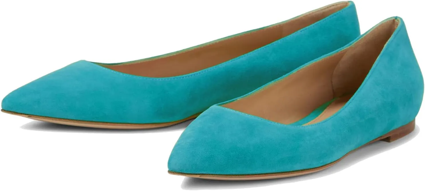 LEHOOR Women Comfortable Ballet Flats Shoes Pointed Closed Toe Slip On Suede Flats Pointy Toe Flat Heel Dress Shoes Spring Comfort Velvet Loafer Flats Casual Club Driver Dress Flats Classic 4-11 M US