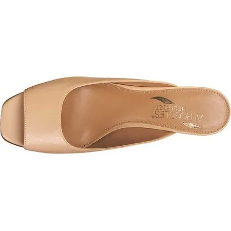 Light Sandal Money-saving Leather Women's Tan Magnet Outstanding Mule Wedge Aerosoles