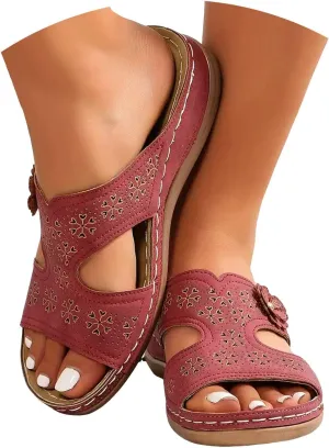 Lightweight Orthopedic Sandals for Women 2025 Mesh Breathable Casual Slip on Summer Wedge Shoes Arch Support Anti Slip Slides