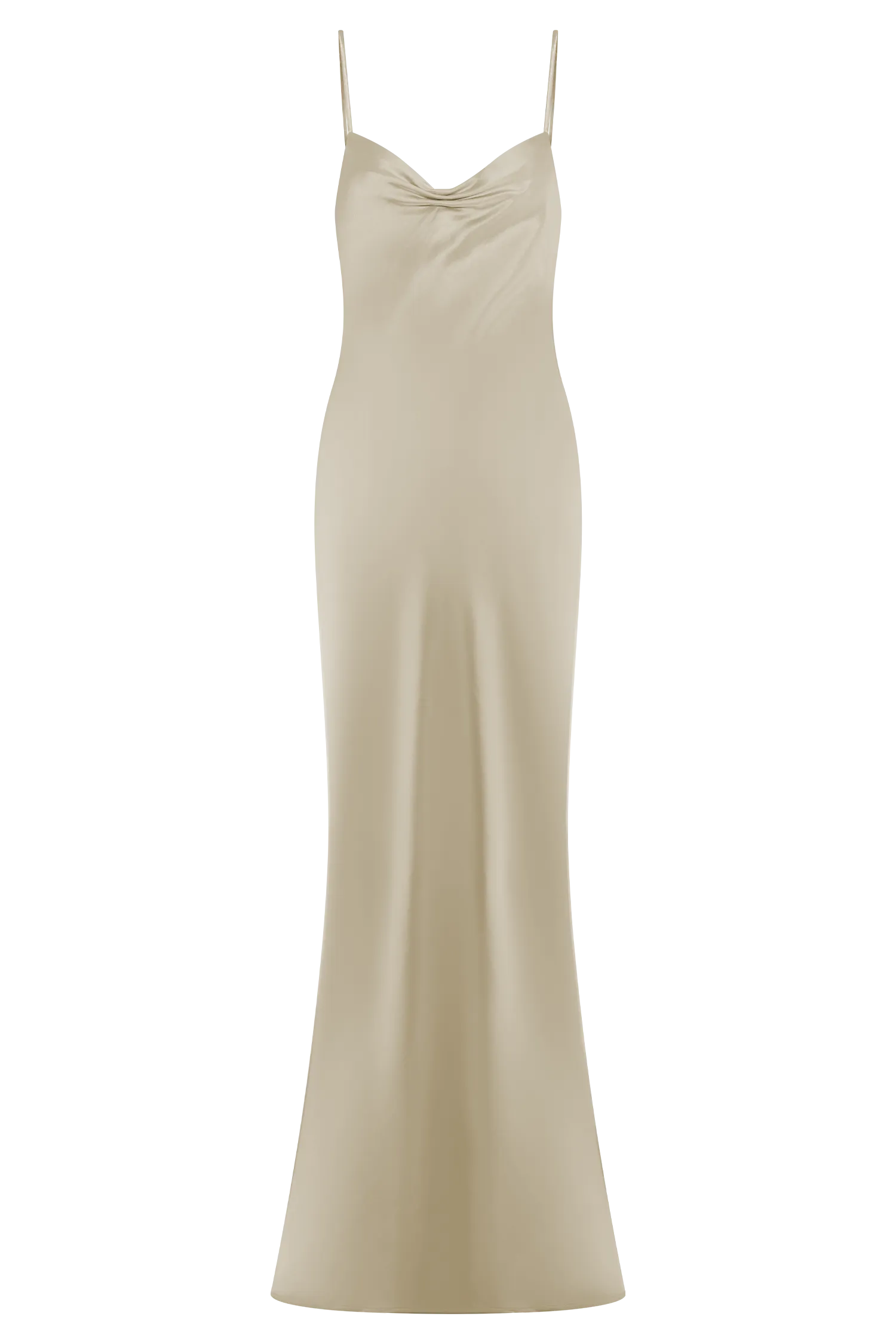 Lilly Sweetheart Satin Maxi Dress - Blush Gold