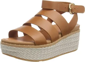 Limited time Eloise Strap Open Toe Limited quantity Wedge Light Espadrille Ankle Strappy Sandals FitFlop Tan