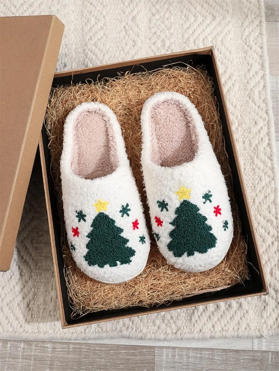 LNERIP Animal Slippers Fruit Slippers Plant Slippers Various Cartoon Patterns Fluffy Soft Memory Foam Retro Indoor Outdoor Home Couple Shoes
