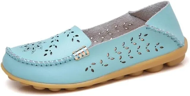 Loafers for Women Comfortable Slip on Casual Flats Walking Leather Shoes Breathable & Lightweight Non-Slip Moccasins