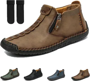 Loderin Womens Boots, Loderin Womens Leather Boots, Loderin Womens Shoes, Women's Casual Fashion Non-Slip Leather Medieval Slip-On Boots, Breathable And Light &Non-Slip Shoes
