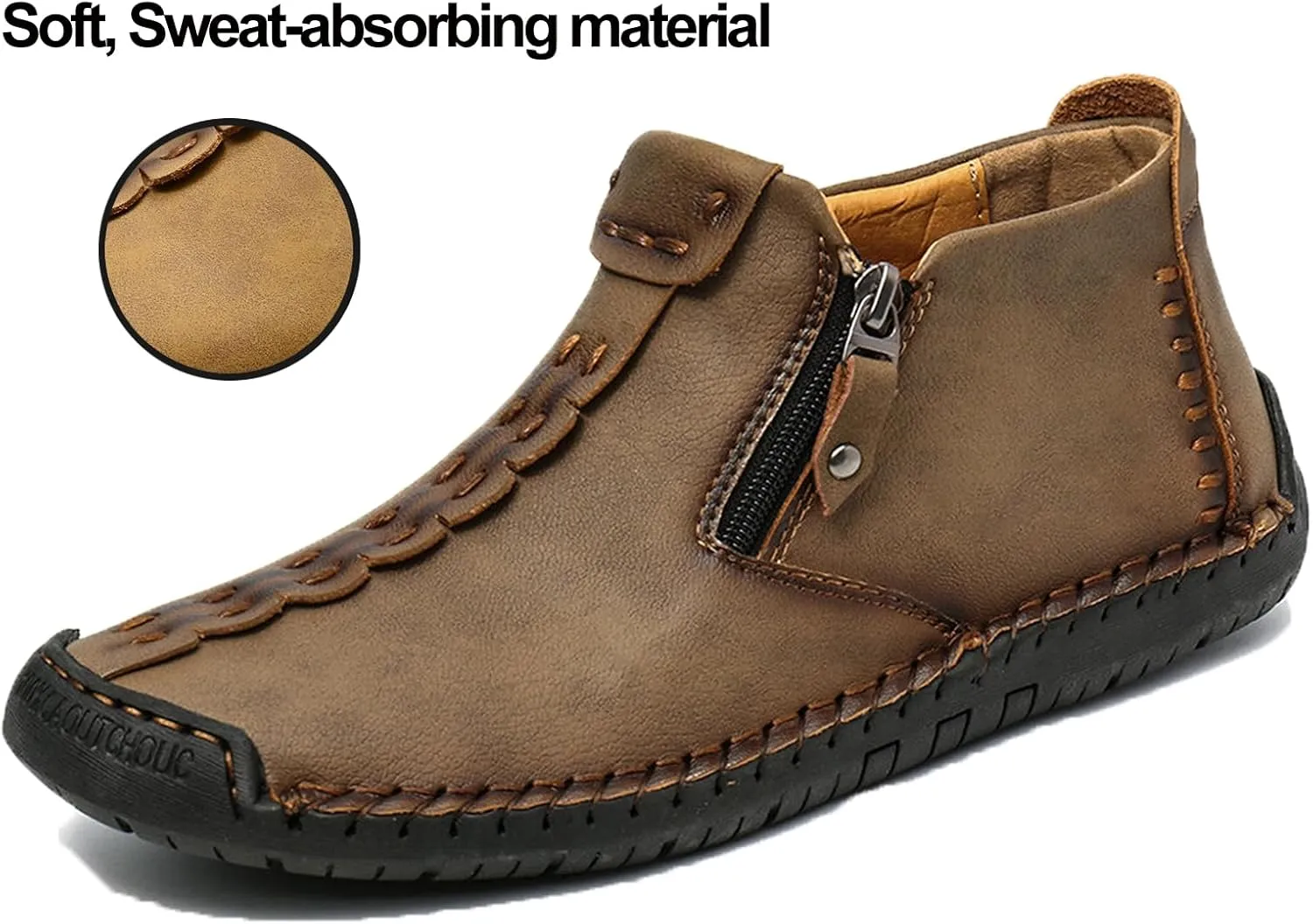 Loderin Womens Boots, Loderin Womens Leather Boots, Loderin Womens Shoes, Women's Casual Fashion Non-Slip Leather Medieval Slip-On Boots, Breathable And Light &Non-Slip Shoes
