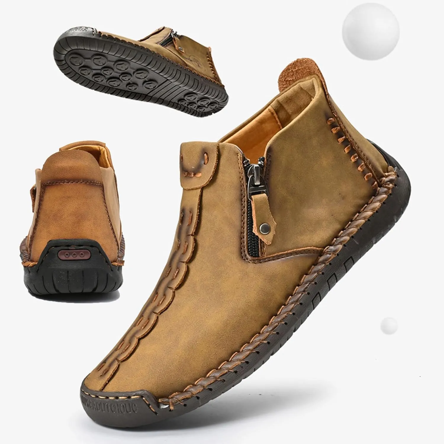 Loderin Womens Boots, Loderin Womens Leather Boots, Loderin Womens Shoes, Women's Casual Fashion Non-Slip Leather Medieval Slip-On Boots, Breathable And Light &Non-Slip Shoes