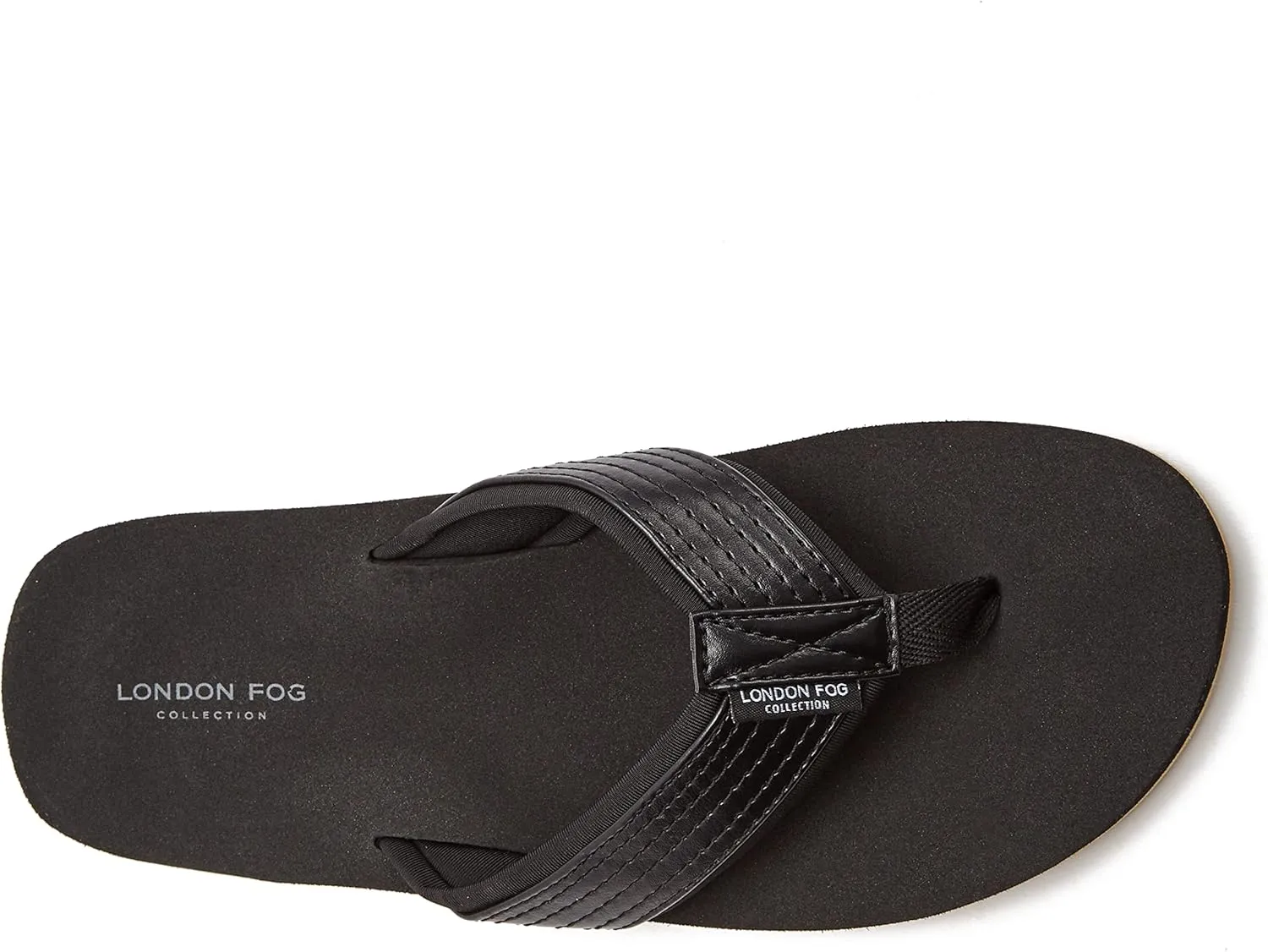 LONDON FOG Tyrone Men’s Thong Sandals, Athletic Flip Flops for Men Size 7 to 13 - Black, Tan, or Brown