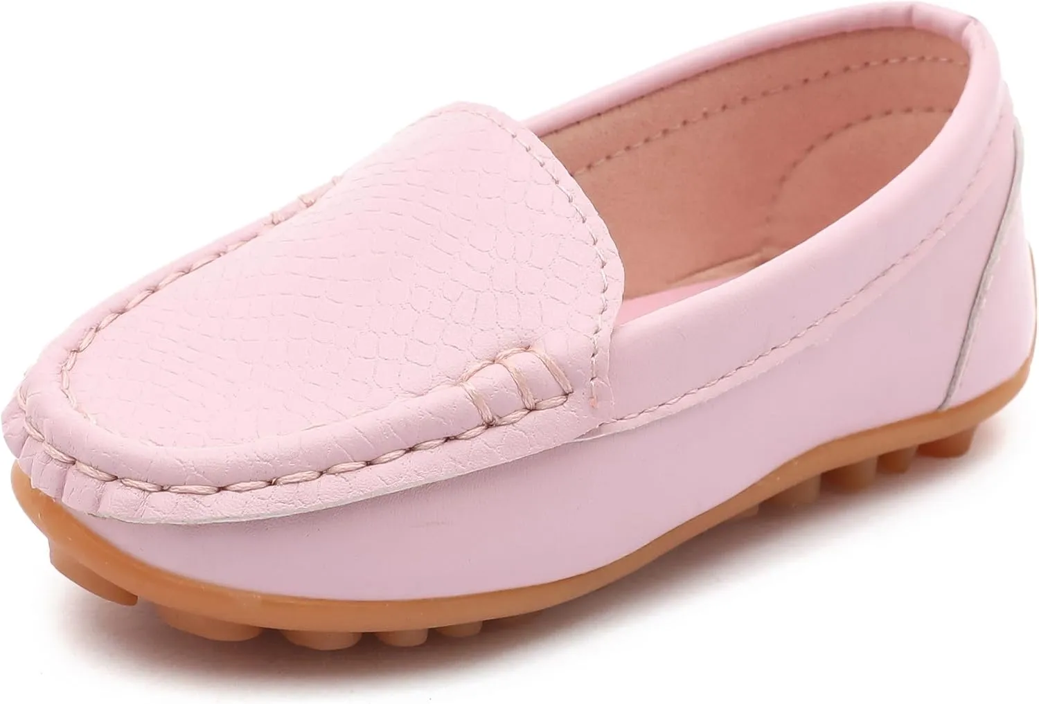 LONSOEN Toddler Little Kid Boys Girls Soft Slip On Loafers Dress Flat Shoes