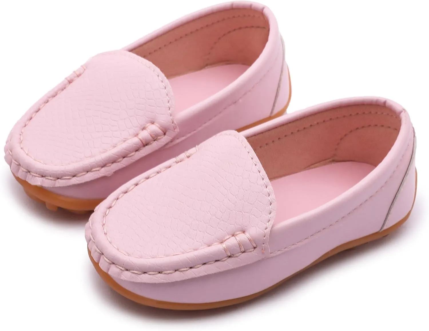 LONSOEN Toddler Little Kid Boys Girls Soft Slip On Loafers Dress Flat Shoes