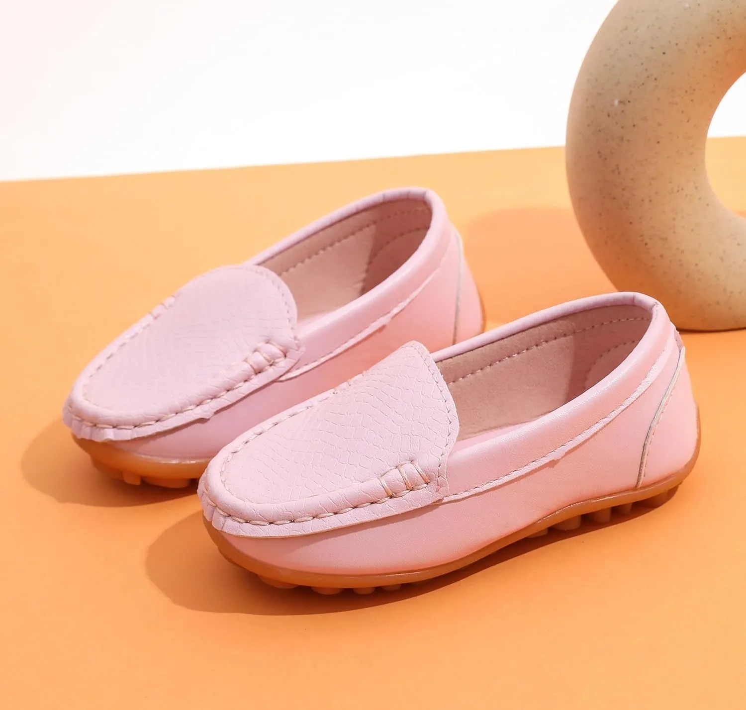 LONSOEN Toddler Little Kid Boys Girls Soft Slip On Loafers Dress Flat Shoes