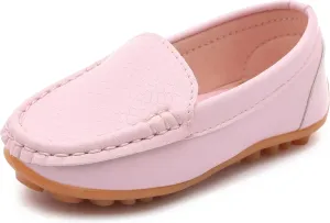 LONSOEN Toddler Little Kid Boys Girls Soft Slip On Loafers Dress Flat Shoes