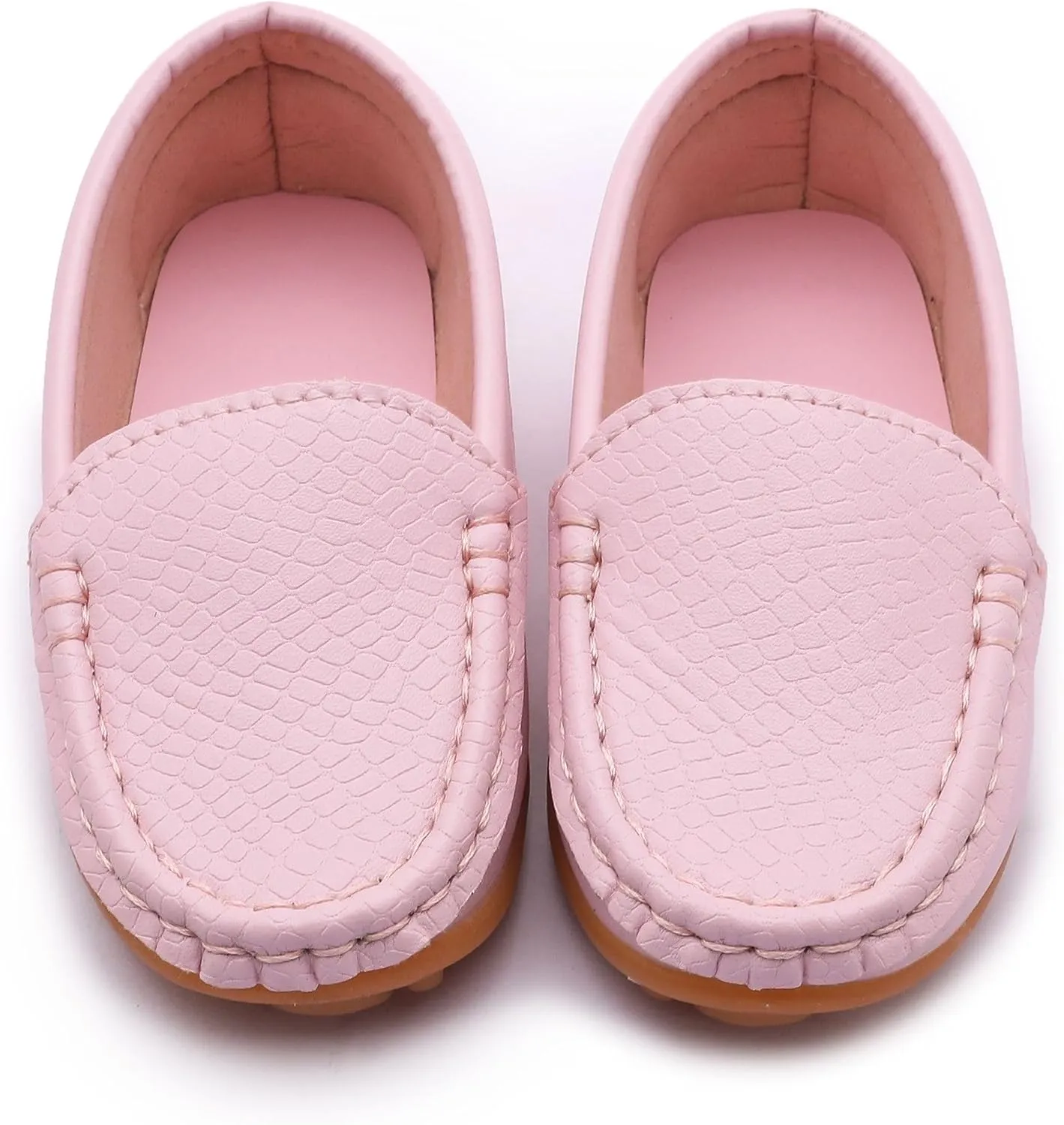 LONSOEN Toddler Little Kid Boys Girls Soft Slip On Loafers Dress Flat Shoes