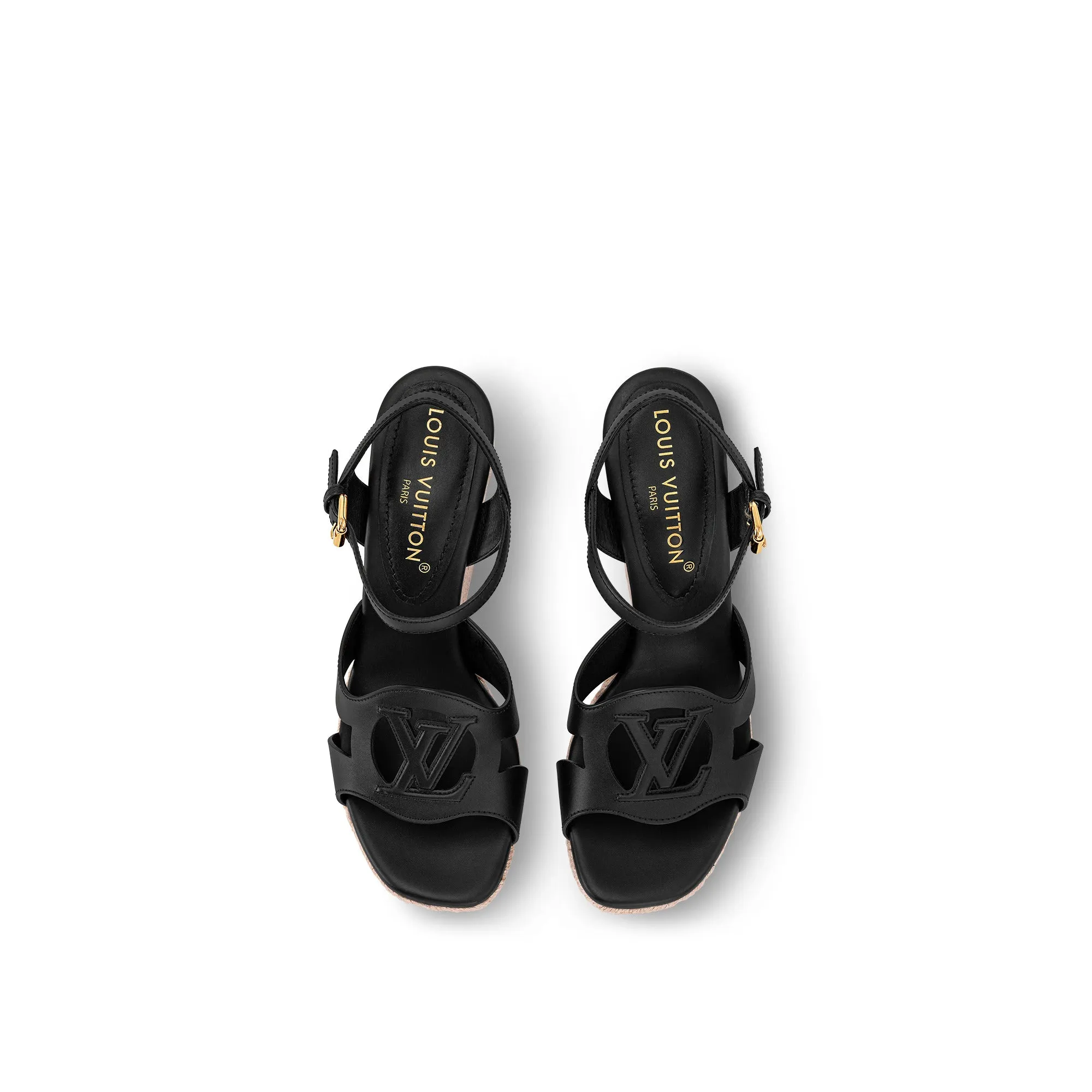LOUIS VUITTON ISOLA WEDGE HEEL SANDALS