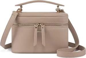 LOVEVOOK Crossbody Bag for Women, Top Handle Shoulder Pouch Purse Small PU Leather Satchel Handbag, Flap Box Bag for Ladies