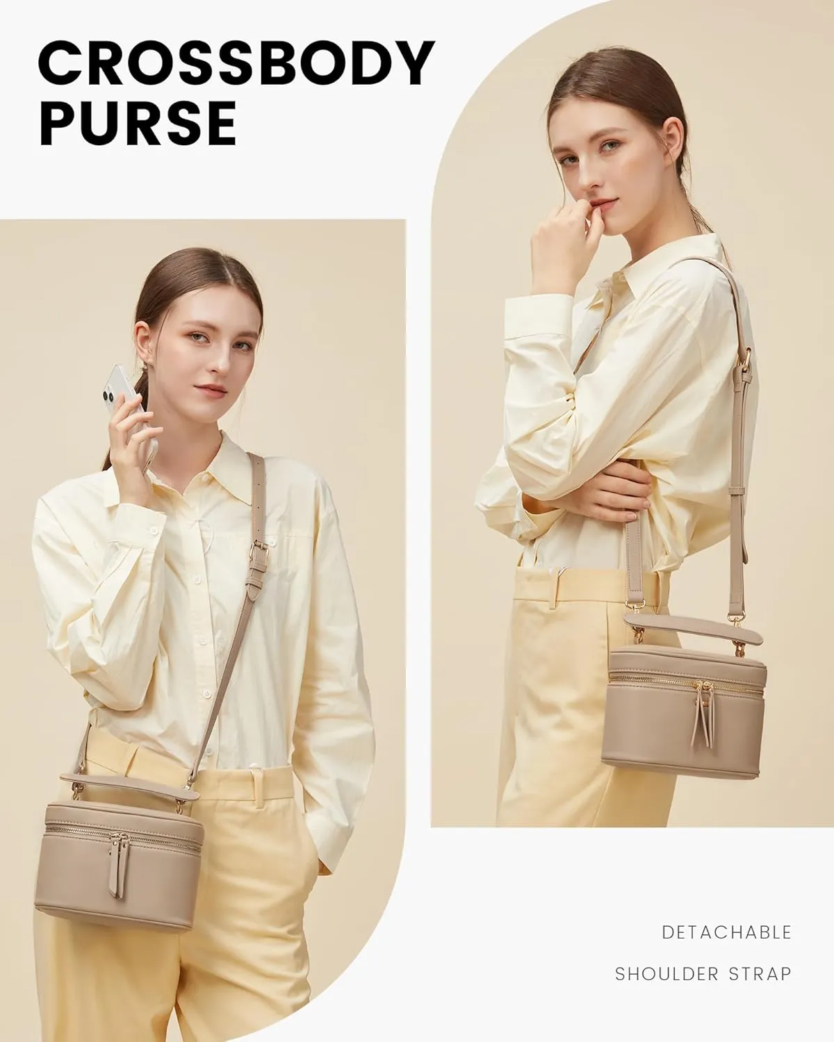 LOVEVOOK Crossbody Bag for Women, Top Handle Shoulder Pouch Purse Small PU Leather Satchel Handbag, Flap Box Bag for Ladies