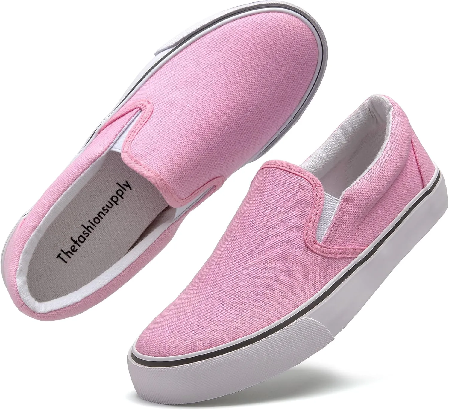 Low-Top Slip Ons Women's Fashion Sneakers Casual Canvas Sneakers for Women Comfortable Flats Breathable Padded Insole Slip on Sneakers Women Low Slip on Shoes