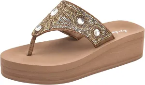 Lowkeyray Womens Flip Flops Beach Comfort Thong Style Sandals for Women in Summer