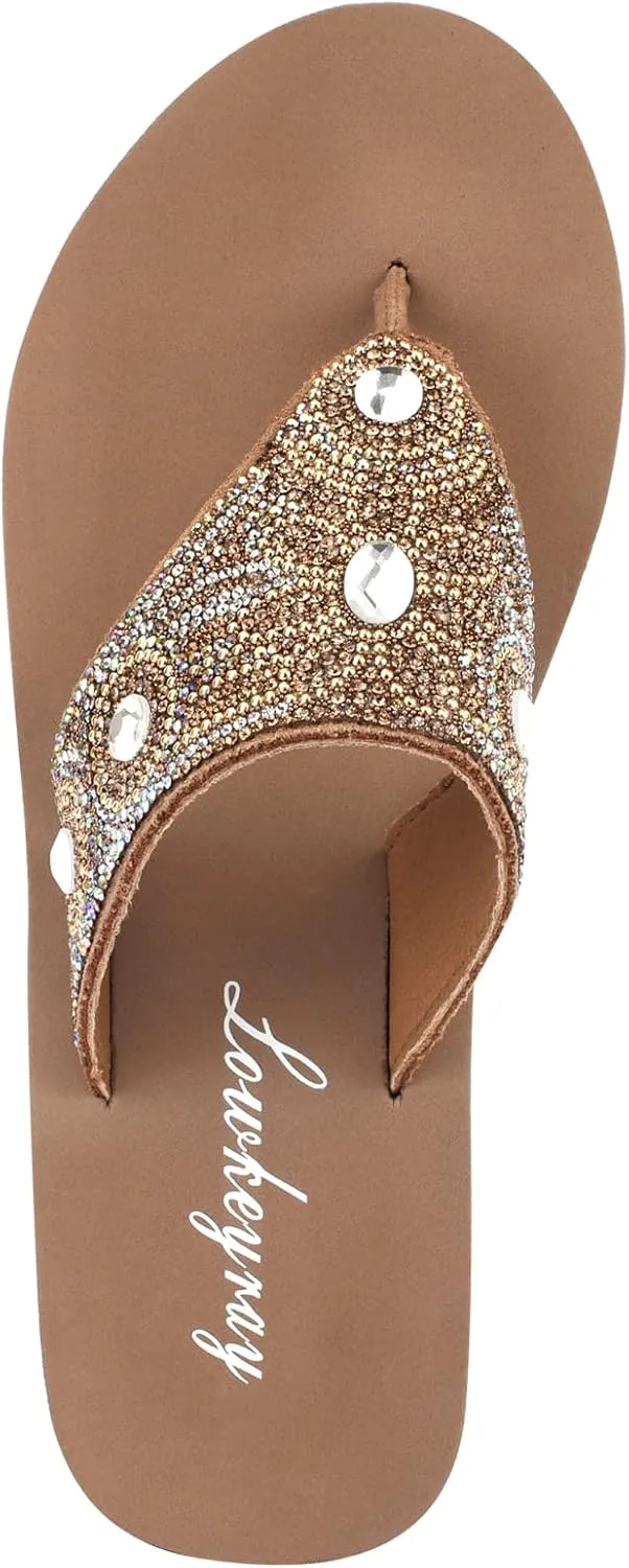 Lowkeyray Womens Flip Flops Beach Comfort Thong Style Sandals for Women in Summer