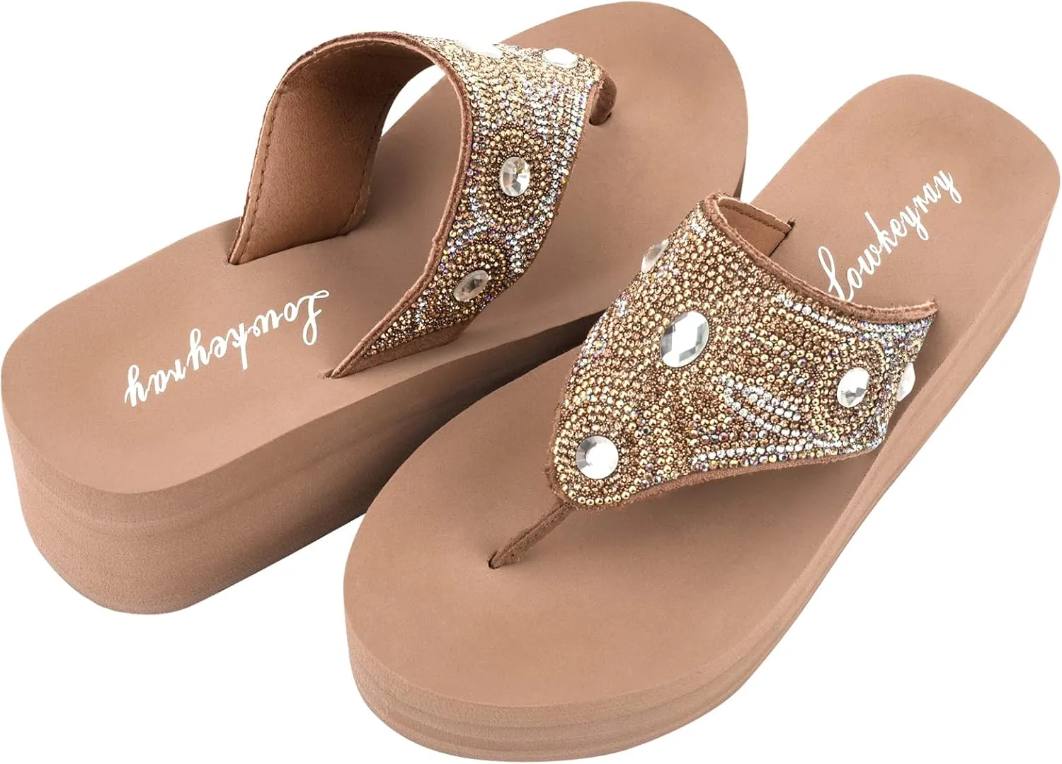 Lowkeyray Womens Flip Flops Beach Comfort Thong Style Sandals for Women in Summer