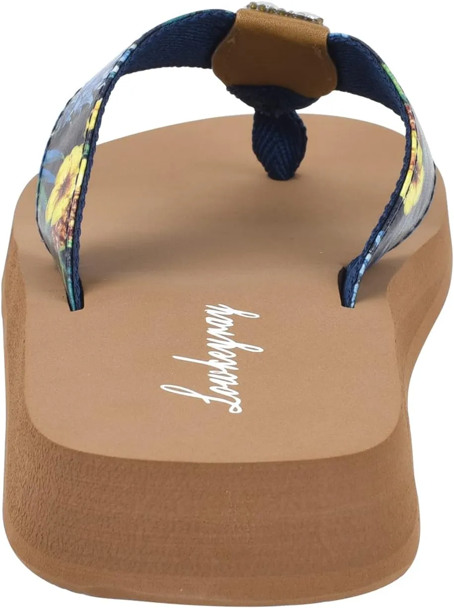 Lowkeyray Womens Flip Flops On Vocation Beach Comfort Thong Style Flip Flops Sandals for Women Whith Sequins