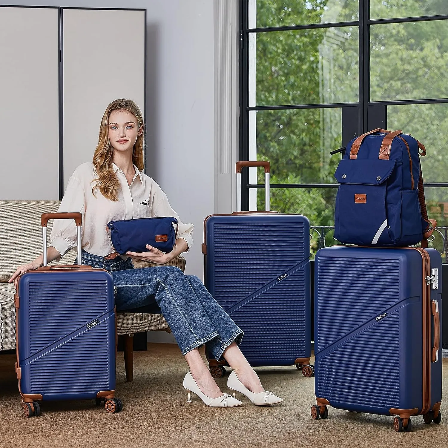 Luggage Sets 5 Piece Suitcases with Wheels, Suitcase Set ABS Hard Case Luggage with TSA Lock Spinner Wheels Durable Travel Luggage(Gray, 5-Piece Set(20"/24"/29"))