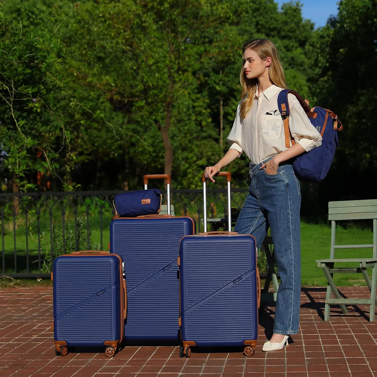 Luggage Sets 5 Piece Suitcases with Wheels, Suitcase Set ABS Hard Case Luggage with TSA Lock Spinner Wheels Durable Travel Luggage(Gray, 5-Piece Set(20"/24"/29"))