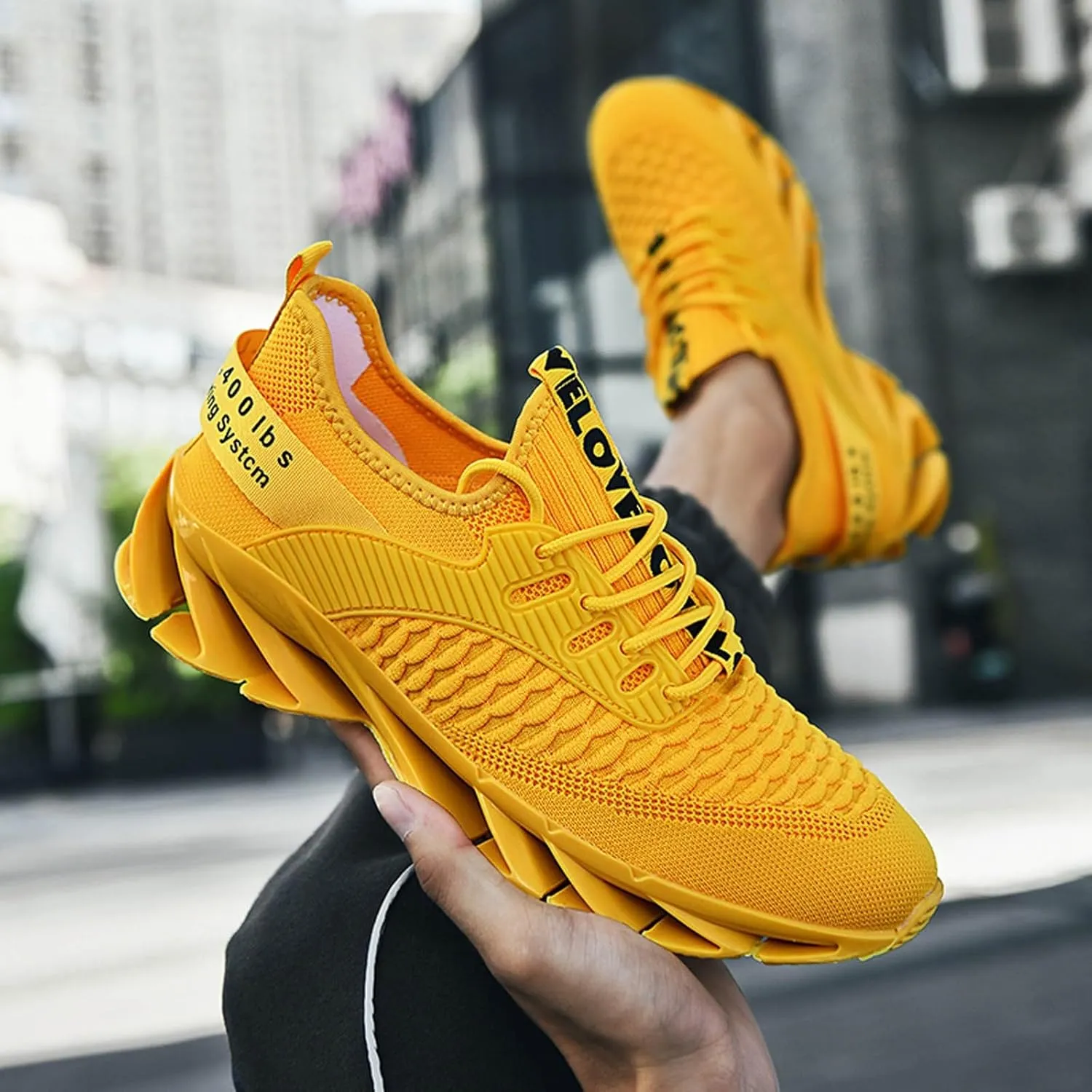 Luniva Shoes, Height Boosting Shoes for Men, Athletic Lightweight Breathable Running Walking Shoes Comfort Non Slip Breathable Knit Slip On Sneakers