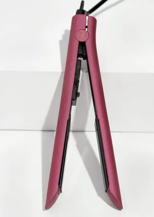 Luxe Hair Straightener 1’’ Ceramic Flat Iron for Professional Styling. Dual Voltage 110/240, for Straighten, Curl or Wave. (Rose Quartz)
