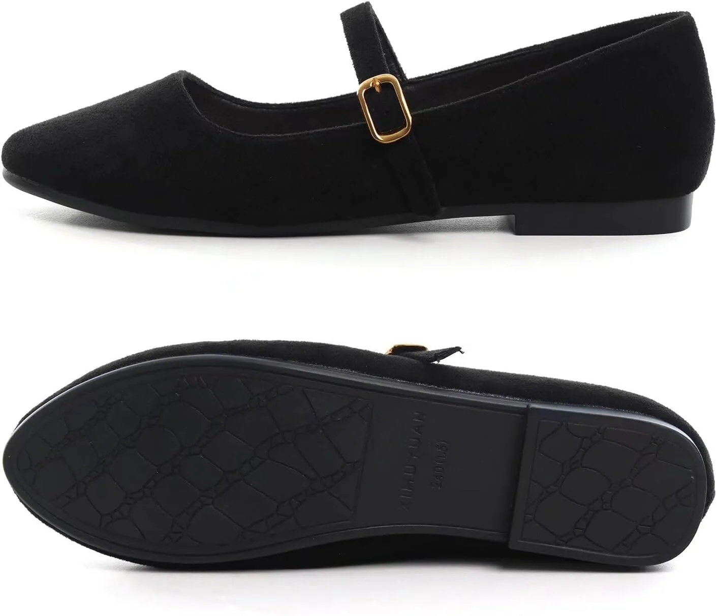 LUXINYU Women's Slip on Flats,Classy Round Toe Solid Classic Mary Jane Ballet Dance Shoes Soft Comfortable PU Flat Shoes