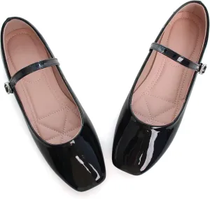 LUXINYU Women's Slip on Flats,Classy Round Toe Solid Classic Mary Jane Ballet Dance Shoes Soft Comfortable PU Flat Shoes