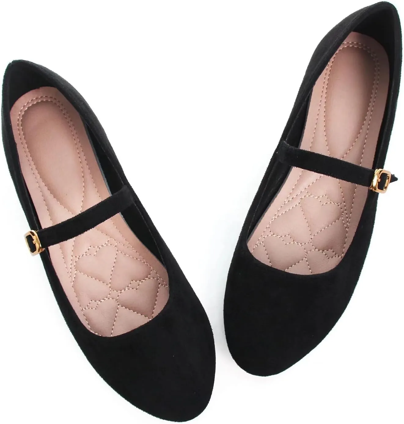 LUXINYU Women's Slip on Flats,Classy Round Toe Solid Classic Mary Jane Ballet Dance Shoes Soft Comfortable PU Flat Shoes
