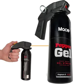 Mace Magnum 3, Magnum 4, or Magnum 9 Pepper Gel Spray, Up to 25 Feet Range, No Wind Blowback, Pepper Spray Gel for Women & Men
