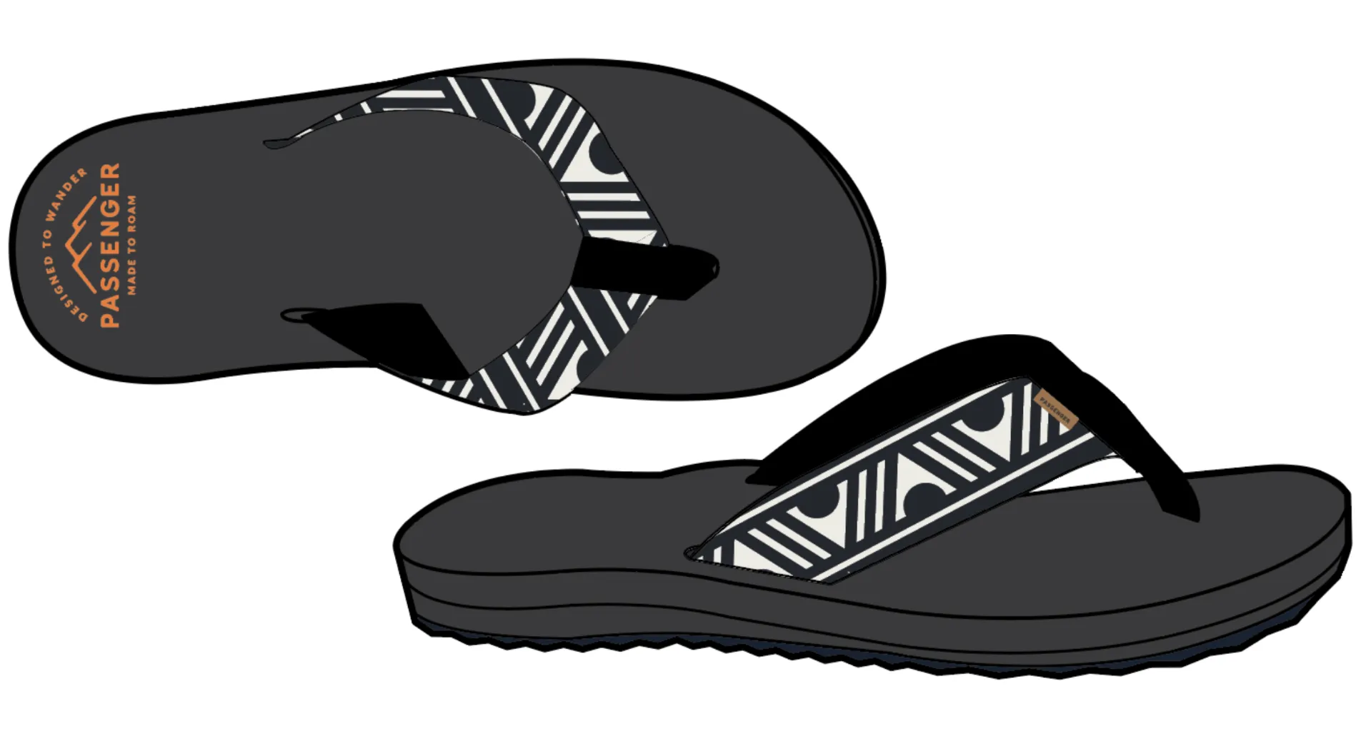 Malibu Flip Flop - Trail Monochrome
