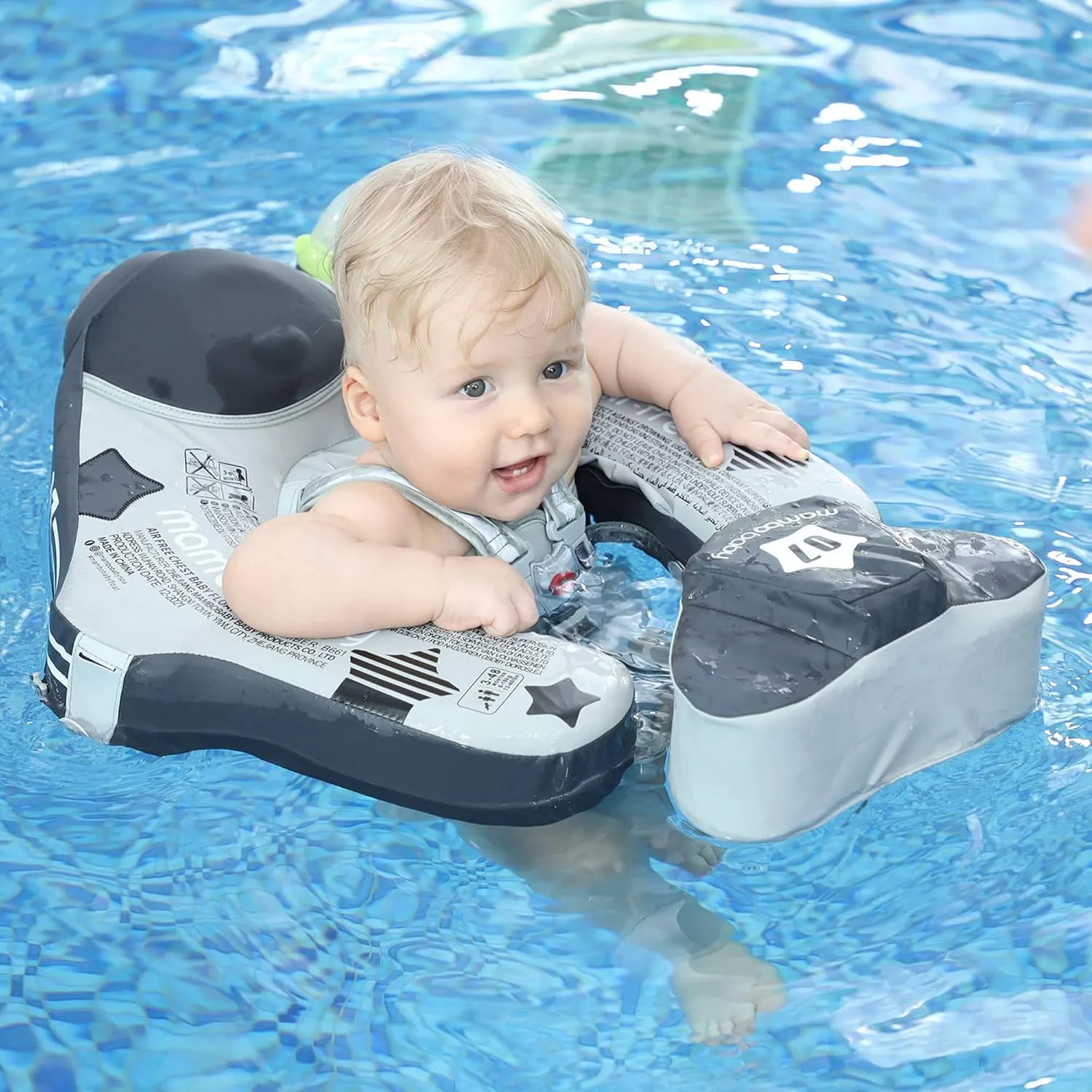 Mambobaby Add Tail Newest No.07 Airplane Baby Float with Sun Canopy – Gray
