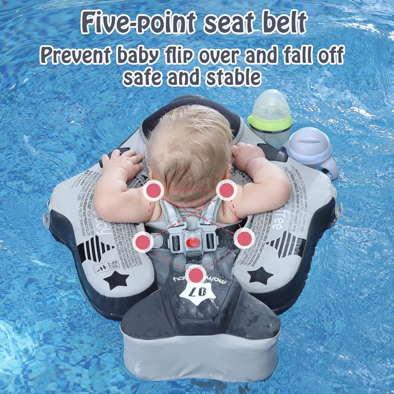 Mambobaby Add Tail Newest No.07 Airplane Baby Float with Sun Canopy – Gray
