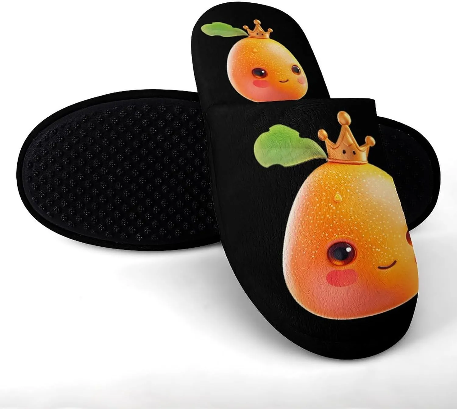 Mango Queen Men's Flannel Slipper House Warm Shoes Adult Slip On Soft Memory Foam for Indoor Outdoor