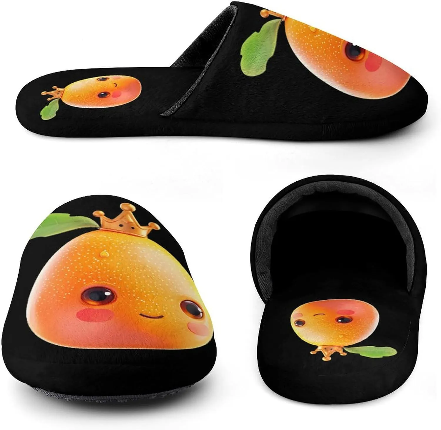Mango Queen Men's Flannel Slipper House Warm Shoes Adult Slip On Soft Memory Foam for Indoor Outdoor