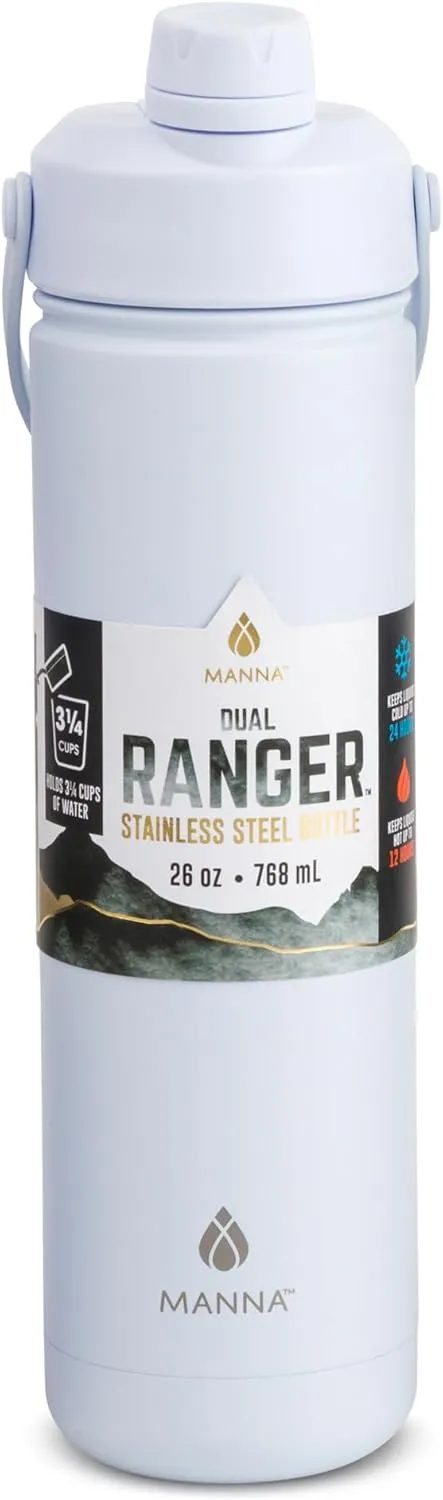 Manna Ranger Dual Insulated Stainless Steel Bottle - 26 Oz - Icelandic Powder Coat